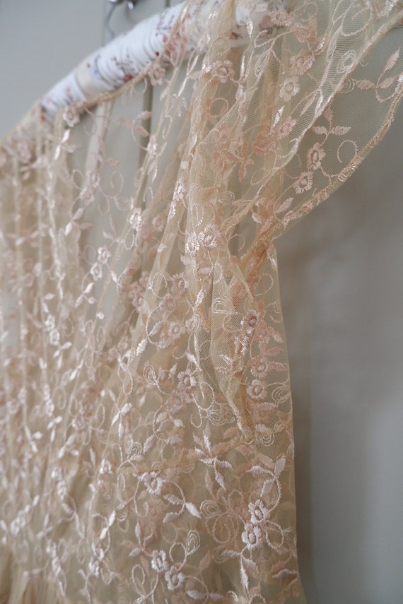Antique gold lace wedding gown