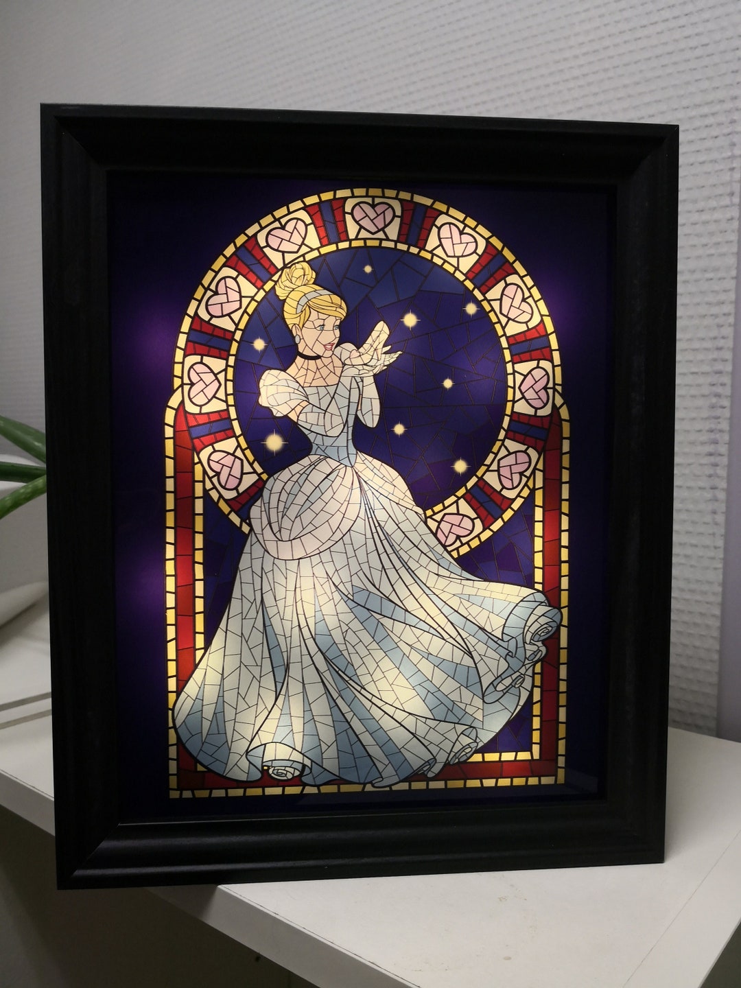 Cinderella Stained Glass Lightbox Etsy