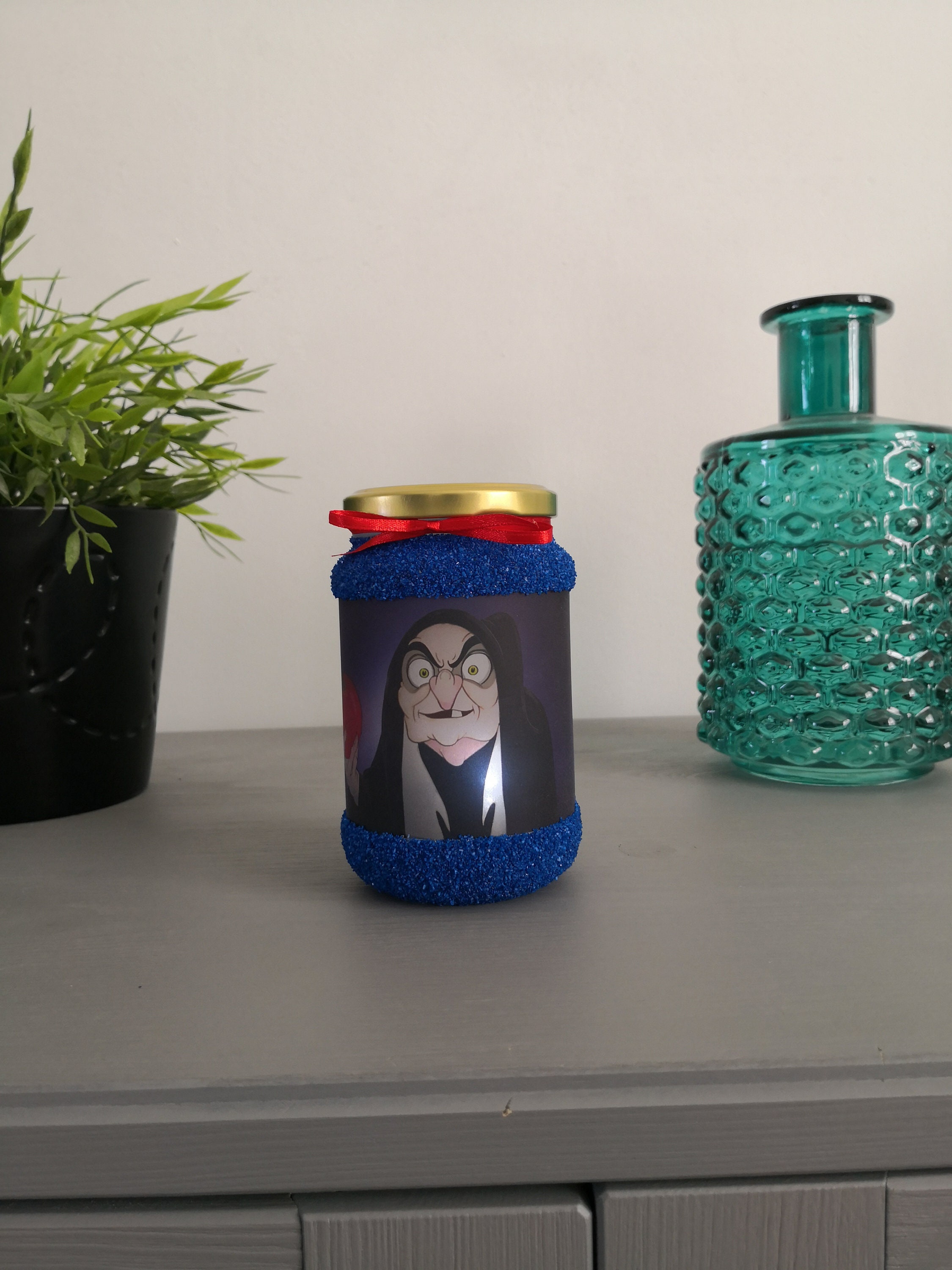 Photophore La Méchante Sorcière, Blanche Neige, Led Veilleuse Déco