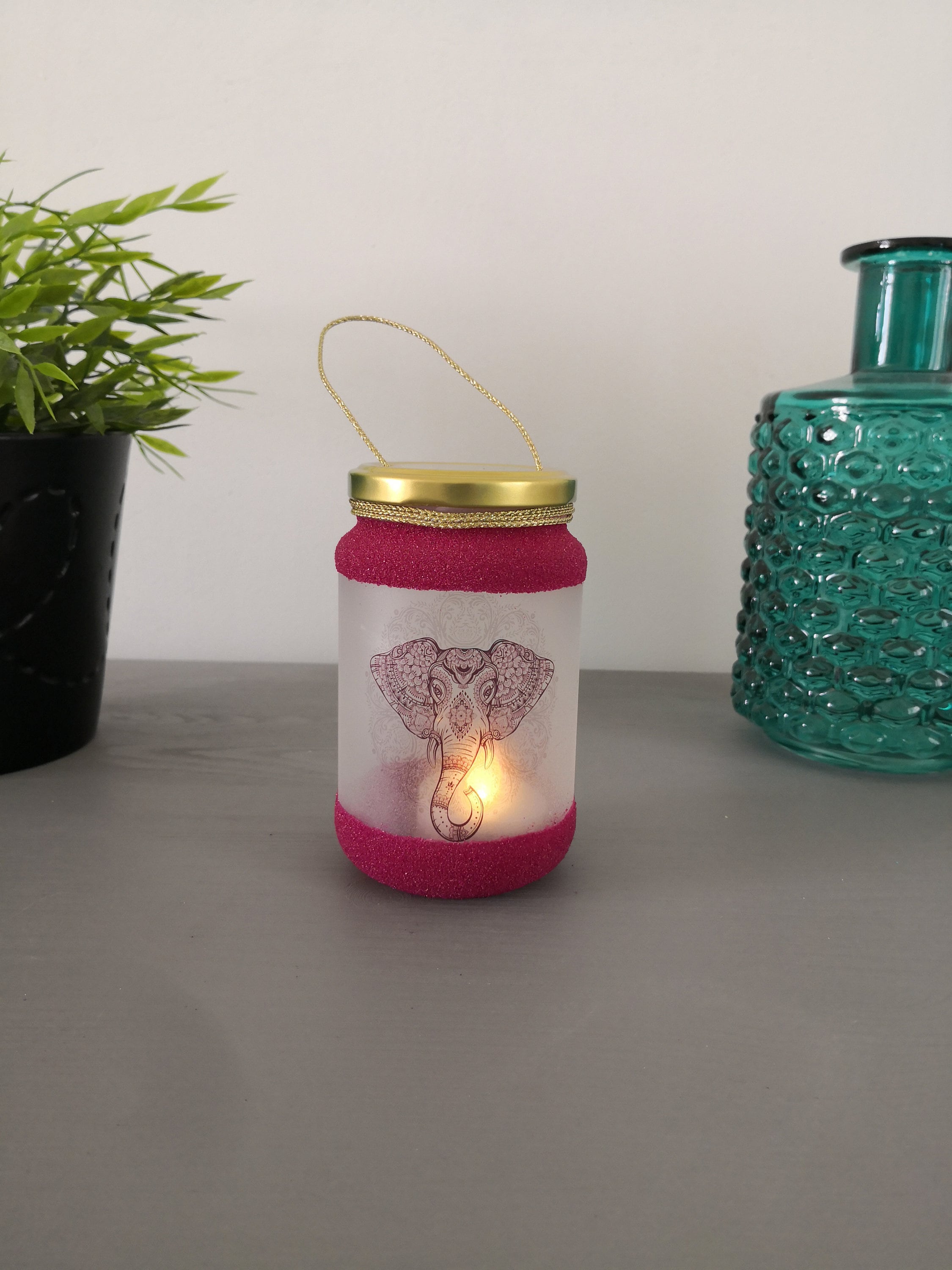 Photophore Eléphant Bougie Led Veilleuse Déco
