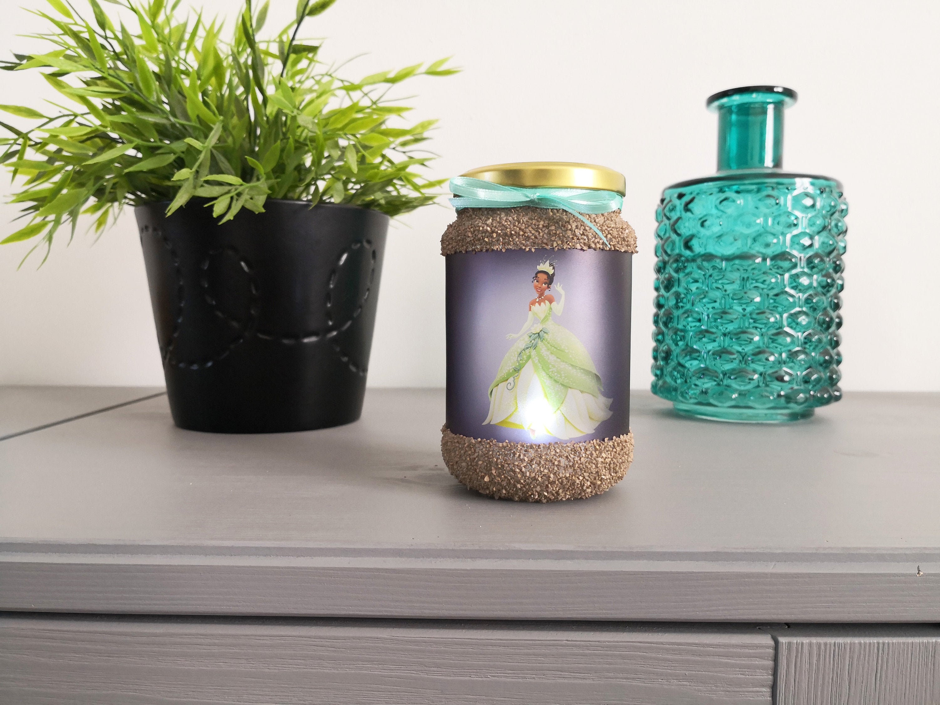 Photophore Tiana, La Princesse et La Grenouille, Led Veilleuse Déco