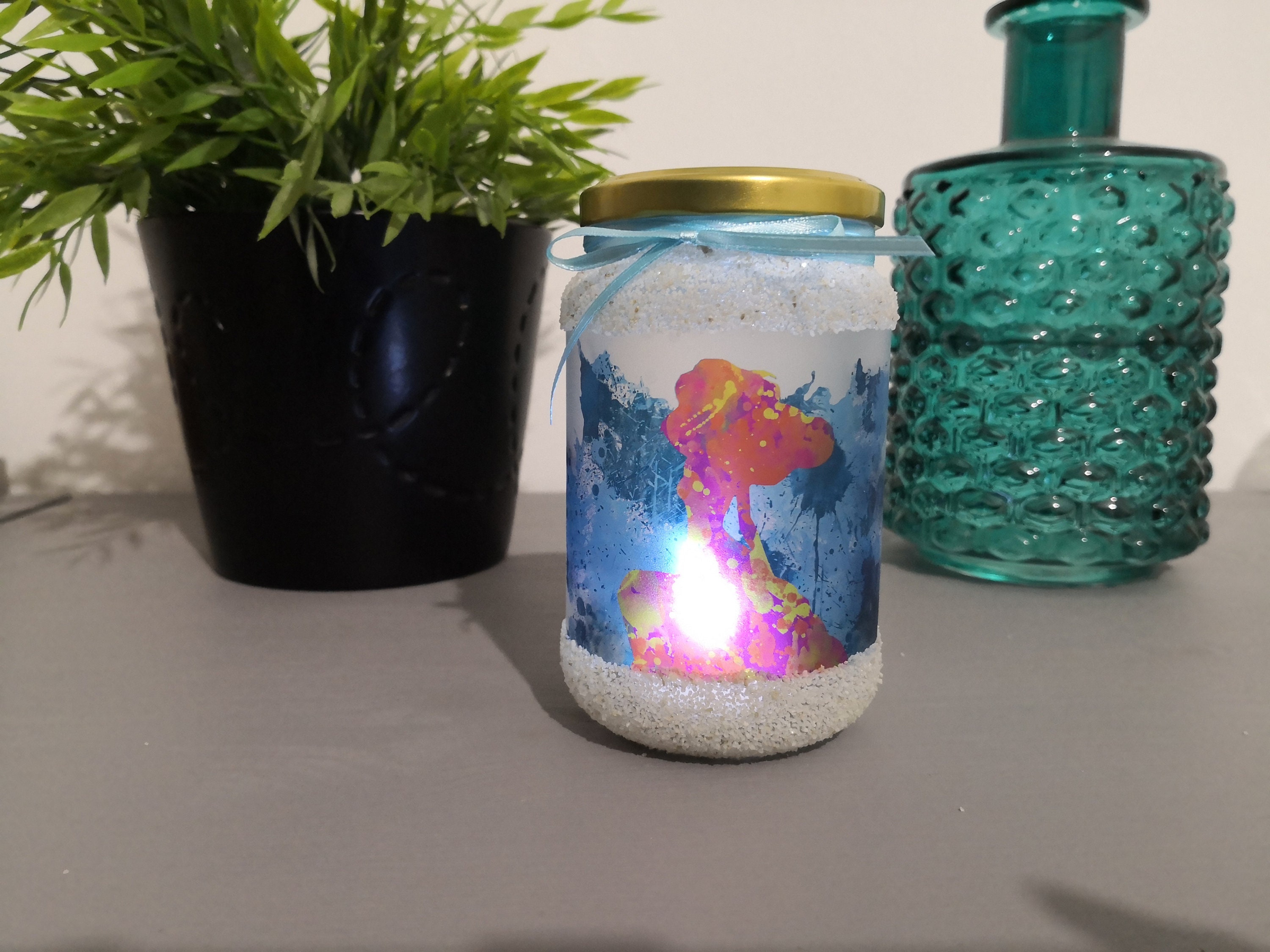 Photophore La Petite Sirène Bougie Led Veilleuse Déco