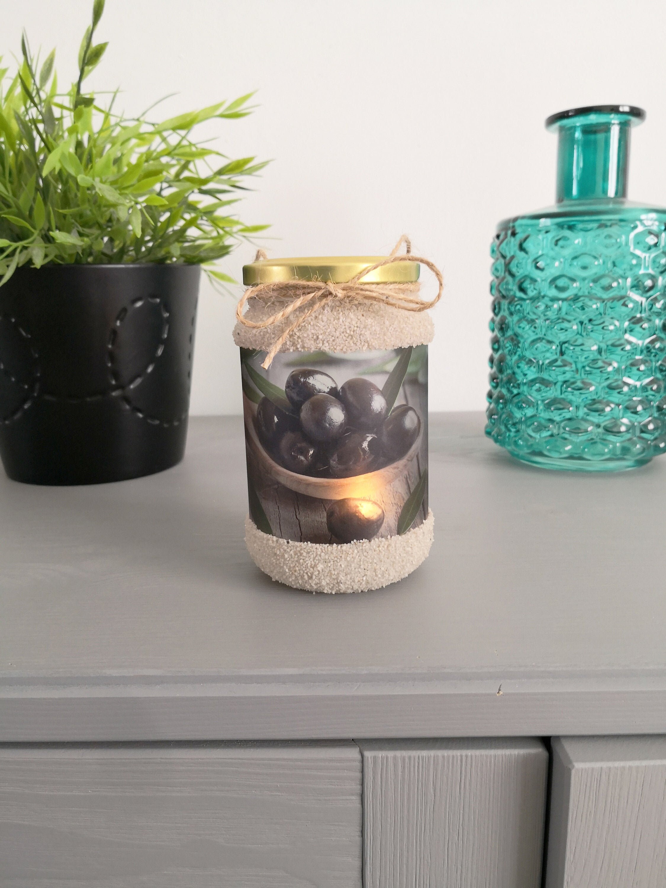 Photophore Décoration Olives Led Veilleuse Déco