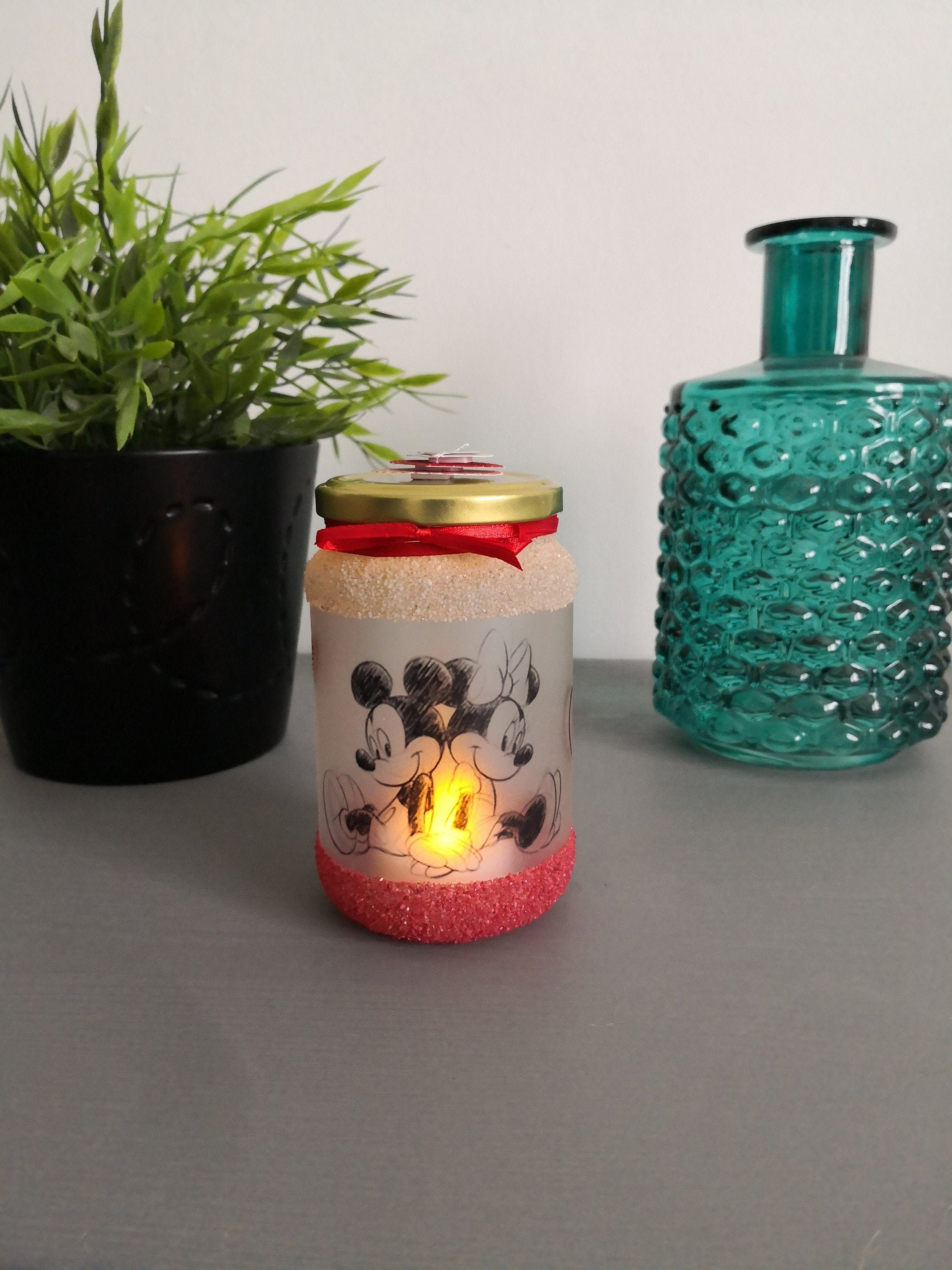 Photophore Mickey et Minnie Led Veilleuse Déco