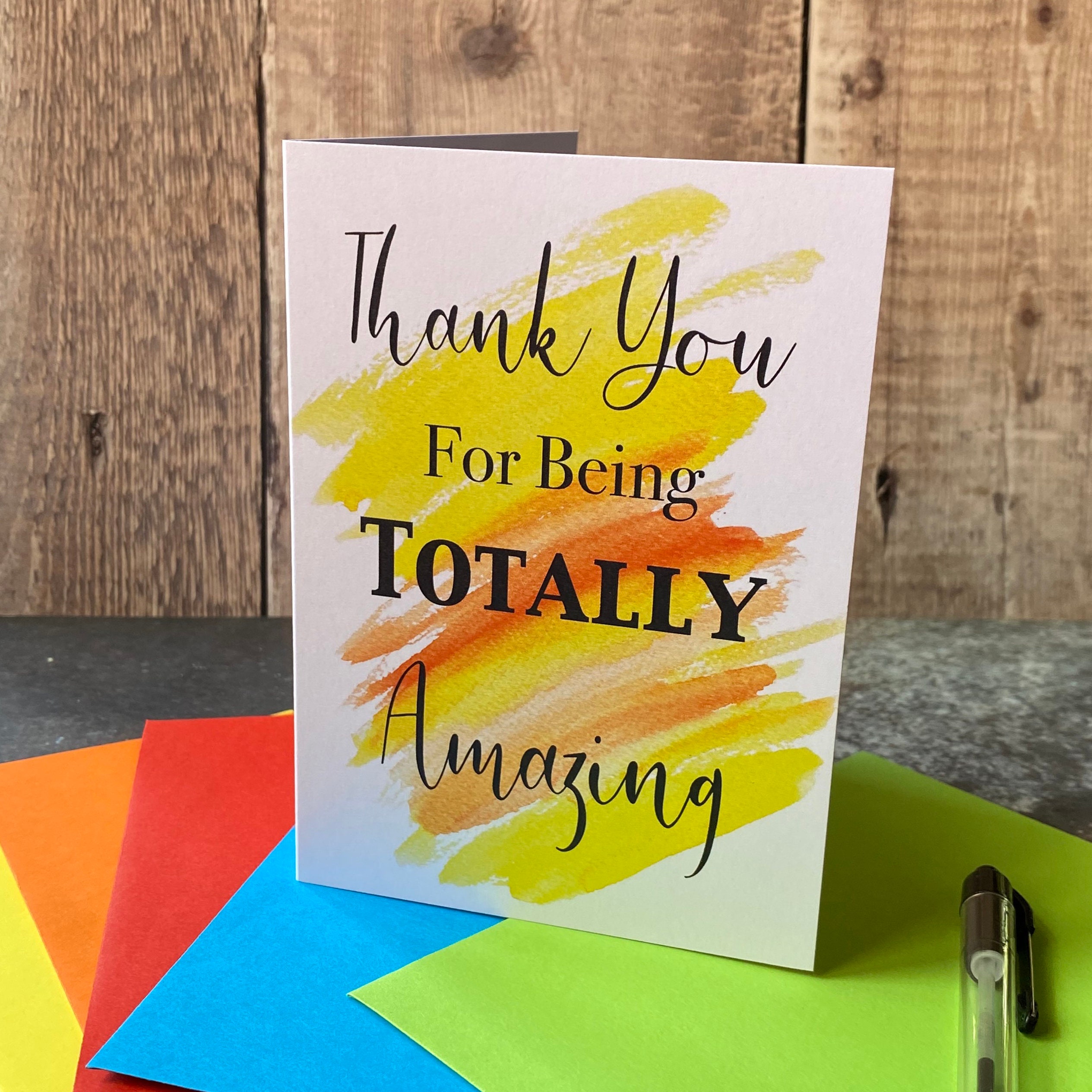 Thank you card Thank you for being awesome card Thank you | Etsy