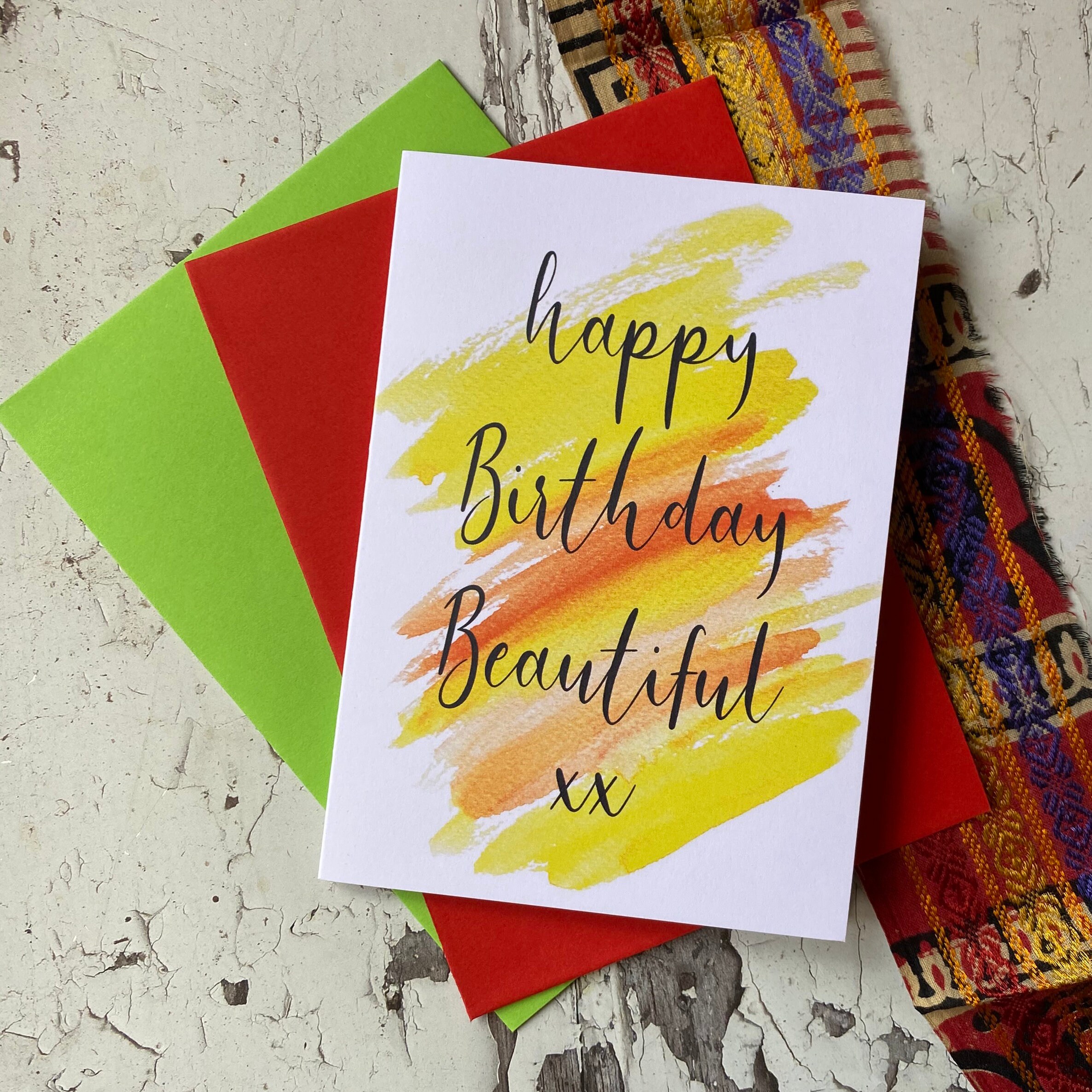 Happy Birthday Beautiful Happy Birthday Girl Card Girl - Etsy UK