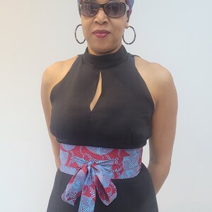 African Obi belt, Ankara Obi belt, High waist belt, headtie, womens gift set, Ankara headwrap, scarf, Hat, belt
