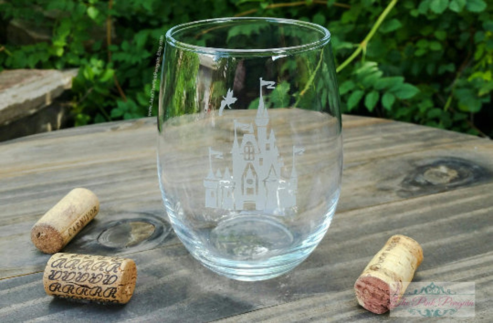 Disney Castle Deep Etched Wine Glass Magic Kingdom Disneyland Etsy