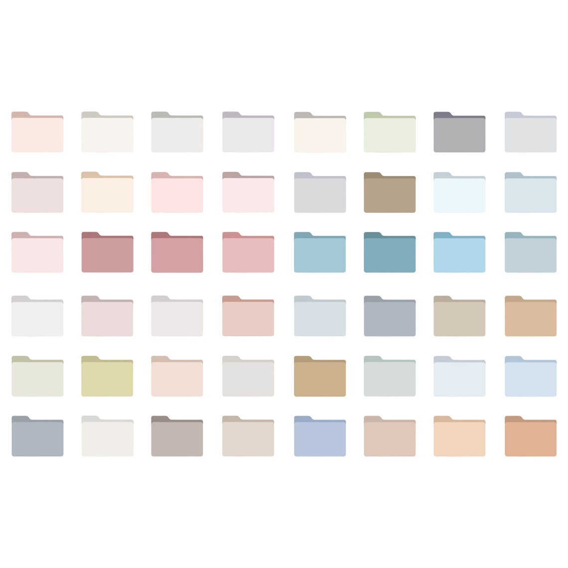 48 pastel folder icons ICO FILES Etsy