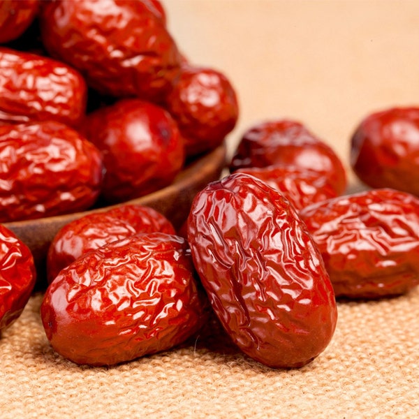 Dátiles rojos secos enteros, fruta de azufaifo, fruta de Ziziphus, té o refrigerio natural y saludable, enviado desde Montreal 170 g, producto de China