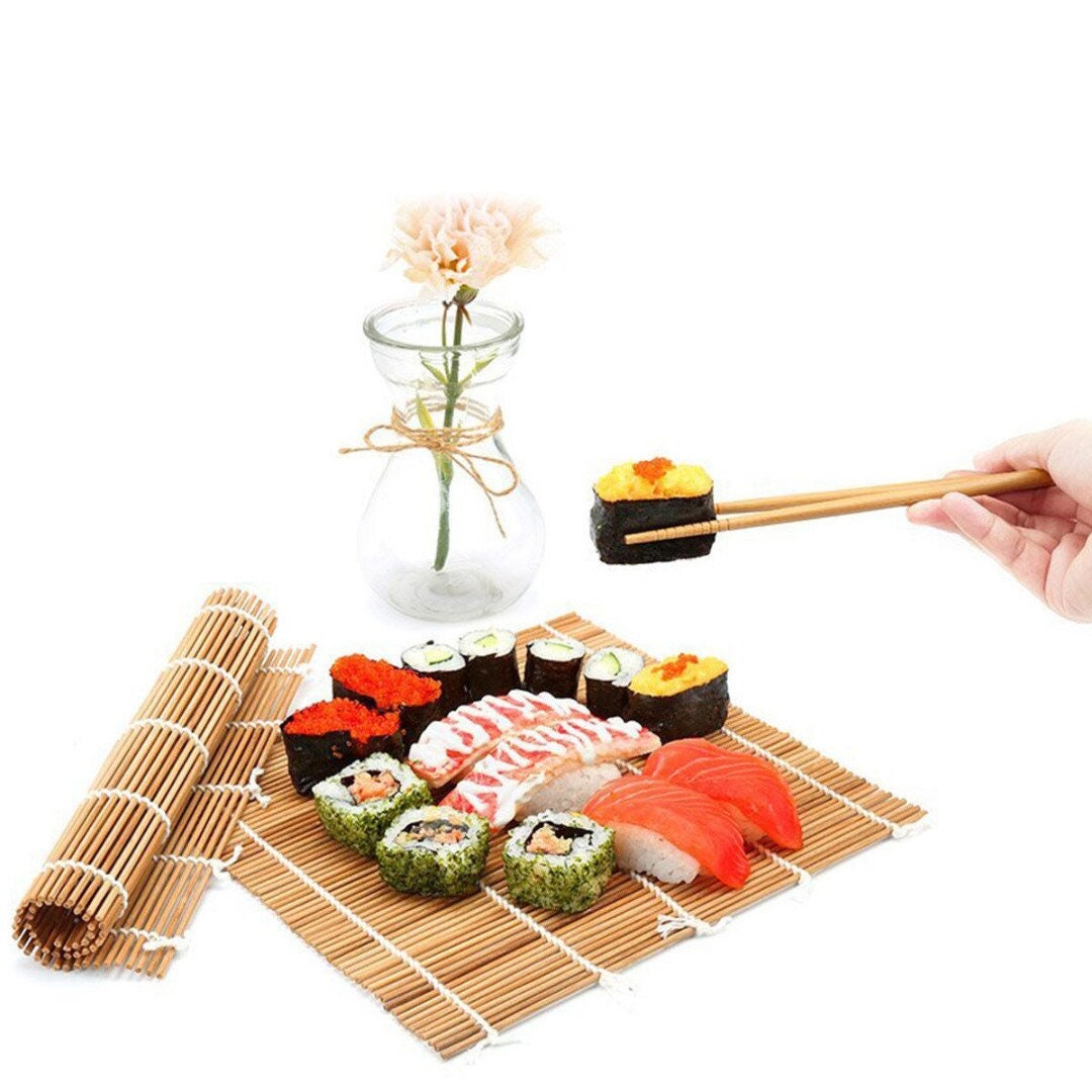 Home Kitchen Bamboo Sushi Making Kit - Sushi Roller With Rice Paddle, Roll  Cutter, and Recipe Book, Full DIY Sushi Kit For The Perfect Sushi Roll  Roller Mold Tools 