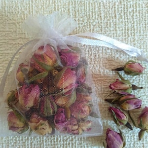 Set of 6 Lavender Sachets made with Rose Organza Bags 