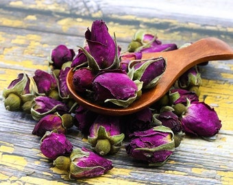 Purple Rose Buds, Whole dried flower 70gm , full buds, organic natural ,  great quality, all buds no loss petals, ships from Montreal