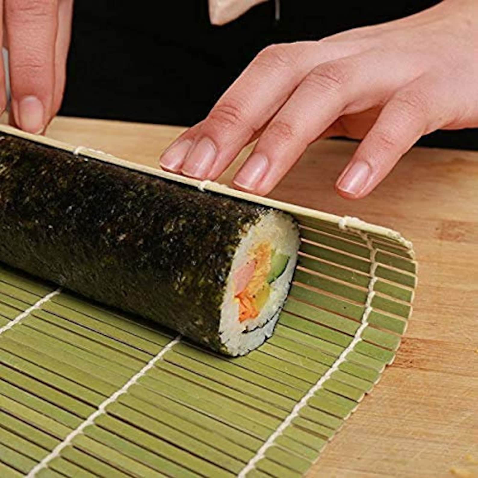 Bamboo Sushi Mat Flat Green Makisu Sushi Rolling Roller Etsy