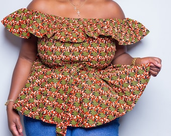 Ankara Peplum Top 3-way Style Peplum Top Plus Size Womens Clothing