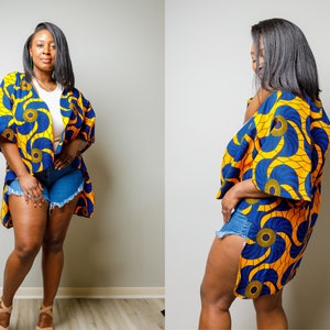 Ankara High-Low  Summer Kimono Cover up