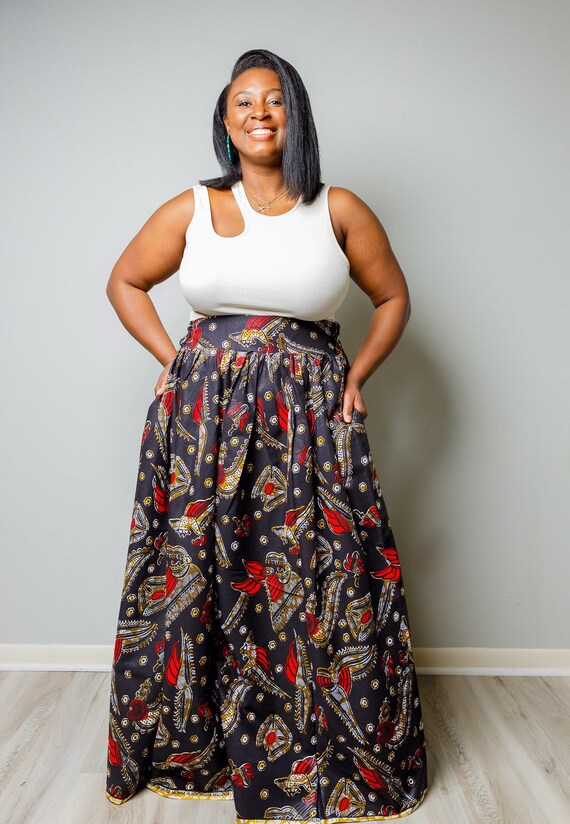 Floor Length Ankara Skirt || African Print Long Skirt || Plus Size