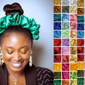 Satin Scrunchie Stirnband || Rüschen Haarband Stirnband || Elegantes Scrunchy Statement Piece