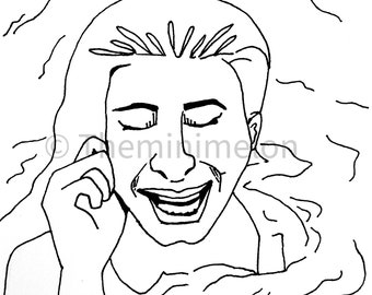 Kim’s Lost Earring Coloring Page| Printable Coloring Page| Adult Coloring Page| Funny coloring page| Kardashian Coloring Page