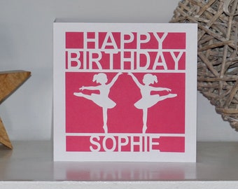 personalised birthday card Ballet girl for her