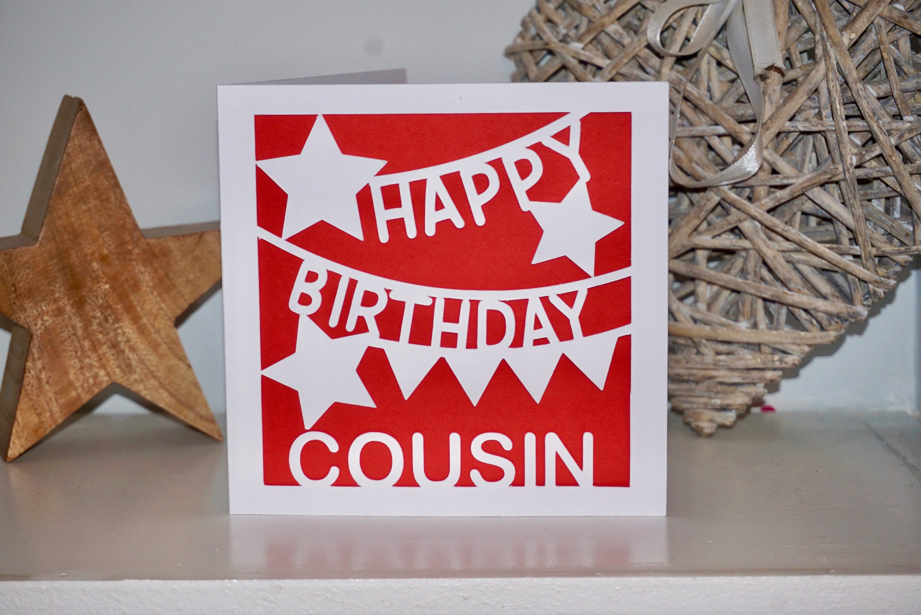 Happy Birthday Cousin card - Birthday - Cousin - Celebration - Handma…