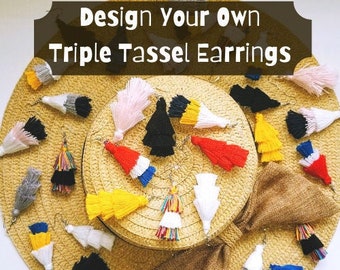 Custom Tassel Earrings | Rainbow Tassel Earrings | Tiered Tassel Earrings | Personalized Rainbow Earrings | Statement Earrings
