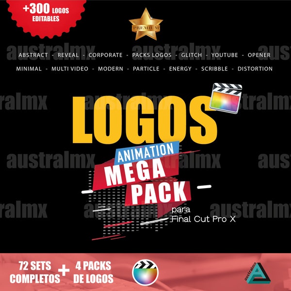 300 editable logos for Final Cut Pro X, Mega Pack