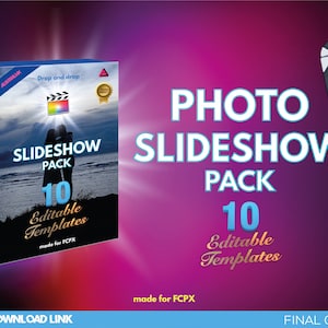 Package of photo presentations Slideshow with 10 different editable templates for Final Cut Pro