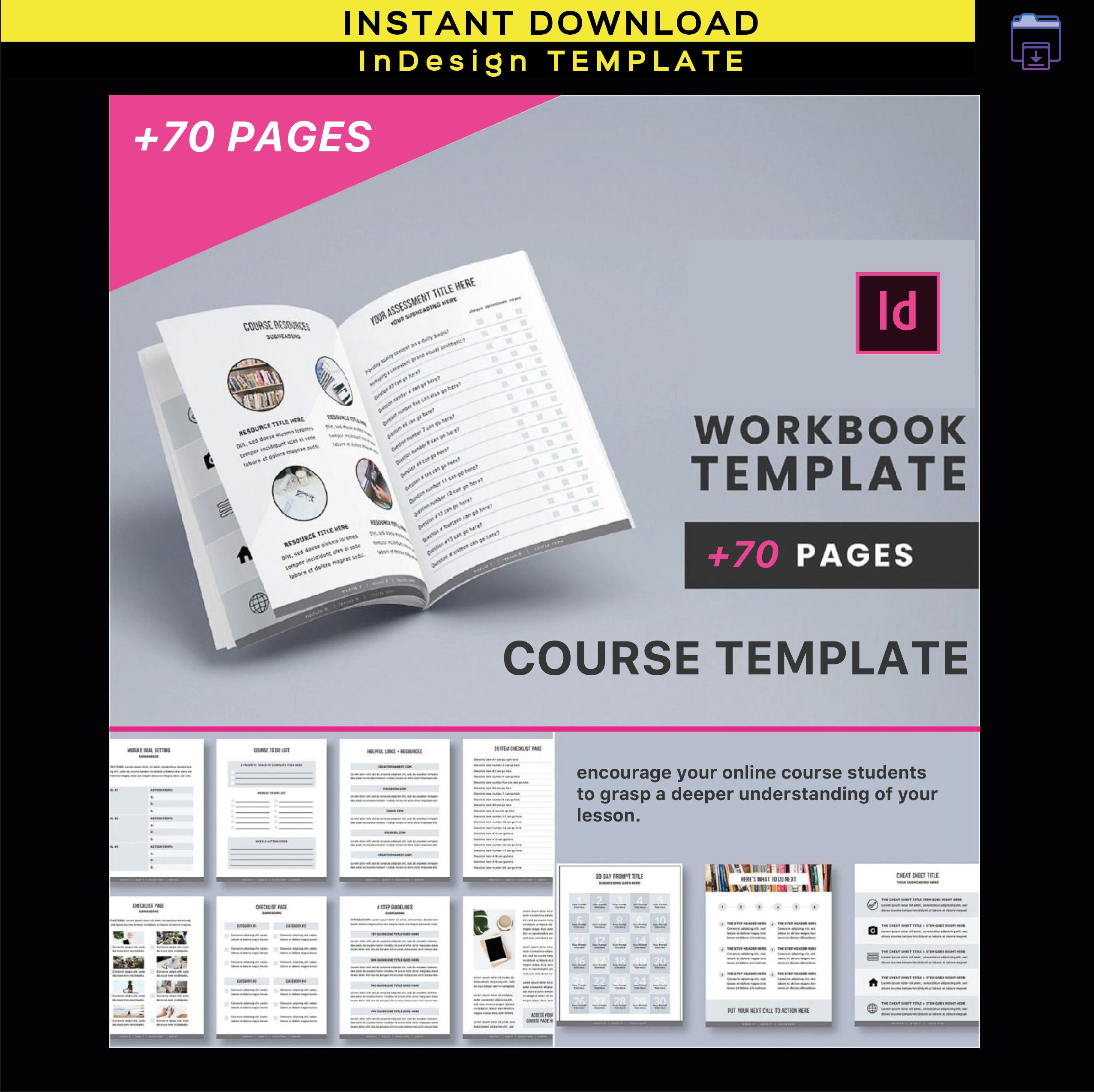 Professional Course Template online EBook to InDesign Etsy