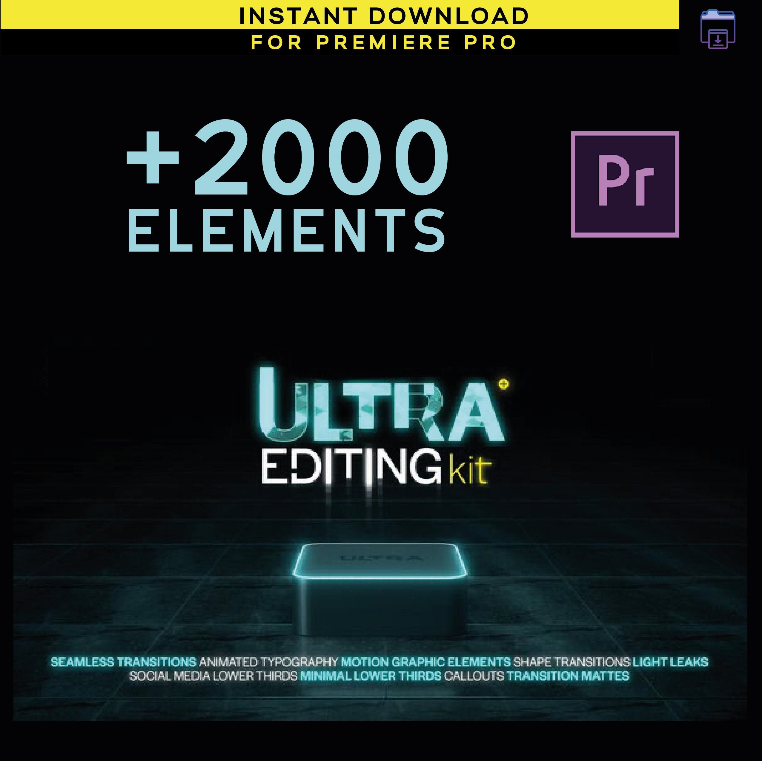 Premiere Pro Ultra editor mega kit of 2000 elements. That | Etsy
