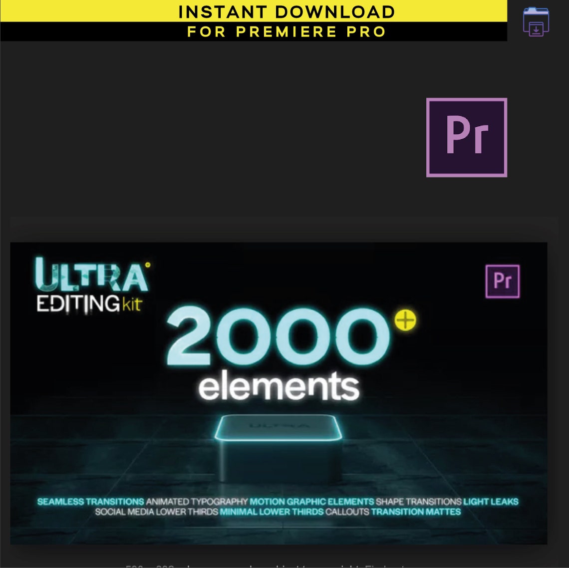 Premiere Pro Ultra editor mega kit of 2000 elements. That | Etsy