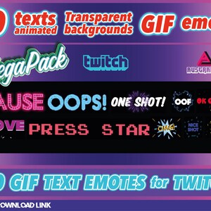 80 Animated Gif Texts in Mega Package Designed for Emotes Twitch or ...