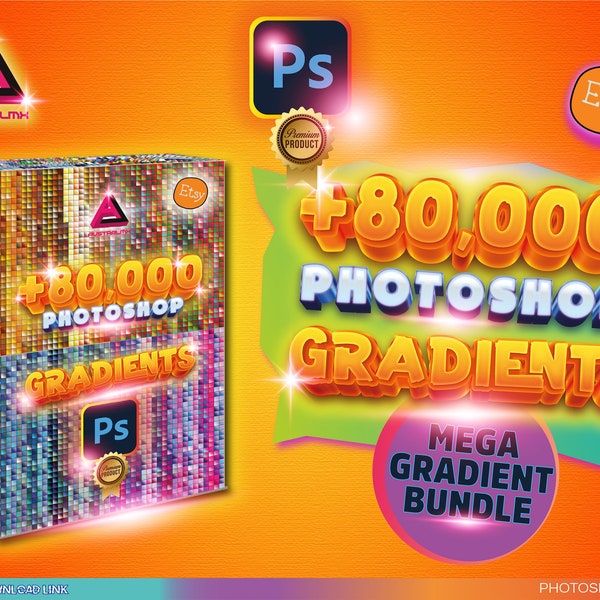 More than 80,000 degraded for Adobe Photoshop Mega Gradients Bundle .grd for graphic design and web design. Mixed tones