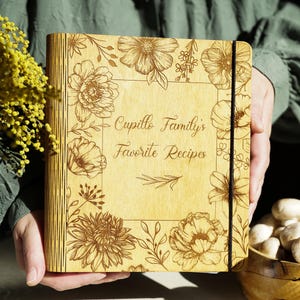 Wood Recipe Binder Personalized Cookbook for Her | Mother’s Day Gift | Custom Kitchen Gift
