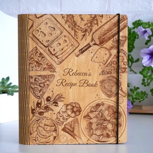 Personalized Recipe Book Binder Journal Mothers Day Gift Cookbook Blank Recipe Binder Custom Recipe Journal