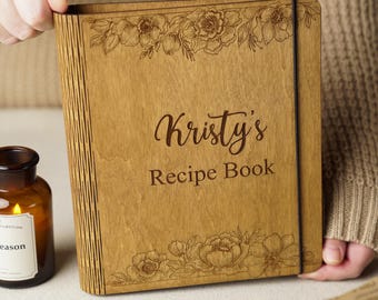 Personalized Family Recipe Book Wooden Binder | Mother’s Day Gift Anniversary Gift
