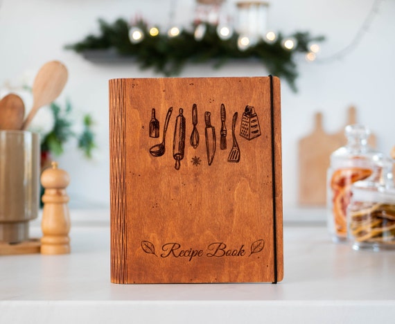 Wooden Journal Custom Recipe Book Blank Recipe Book Mom Christmas Gift From  Daughter Grandparent Mothers Gift Cookbook Holder Binder 