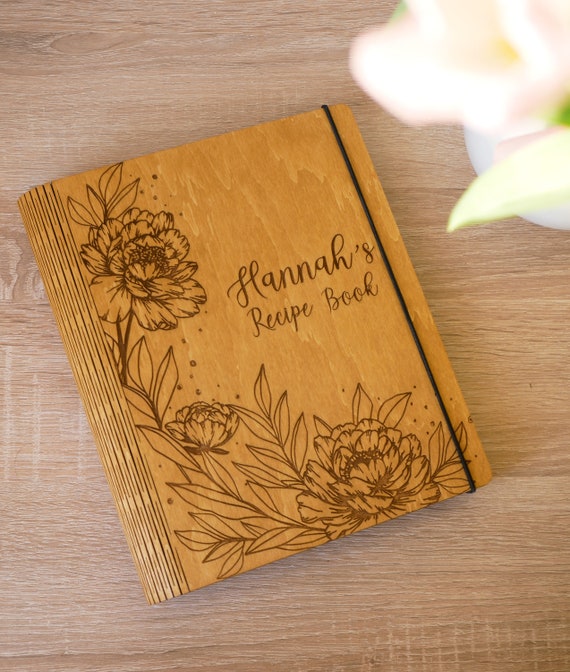 Recipe Card Binder - 4x6, Wood Covers, 14 Designs, Personalized