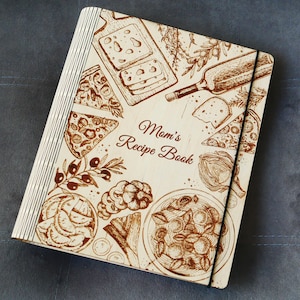 Custom recipe book, Personalized cookbook, Blank recipe book, Mother day recipe binder, Gift for mom