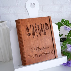 Wood Recipes Binder Personalized Recipe Book Recipe Journal Bridal Shower Cookbook Custom Mothers Gift From Daughter