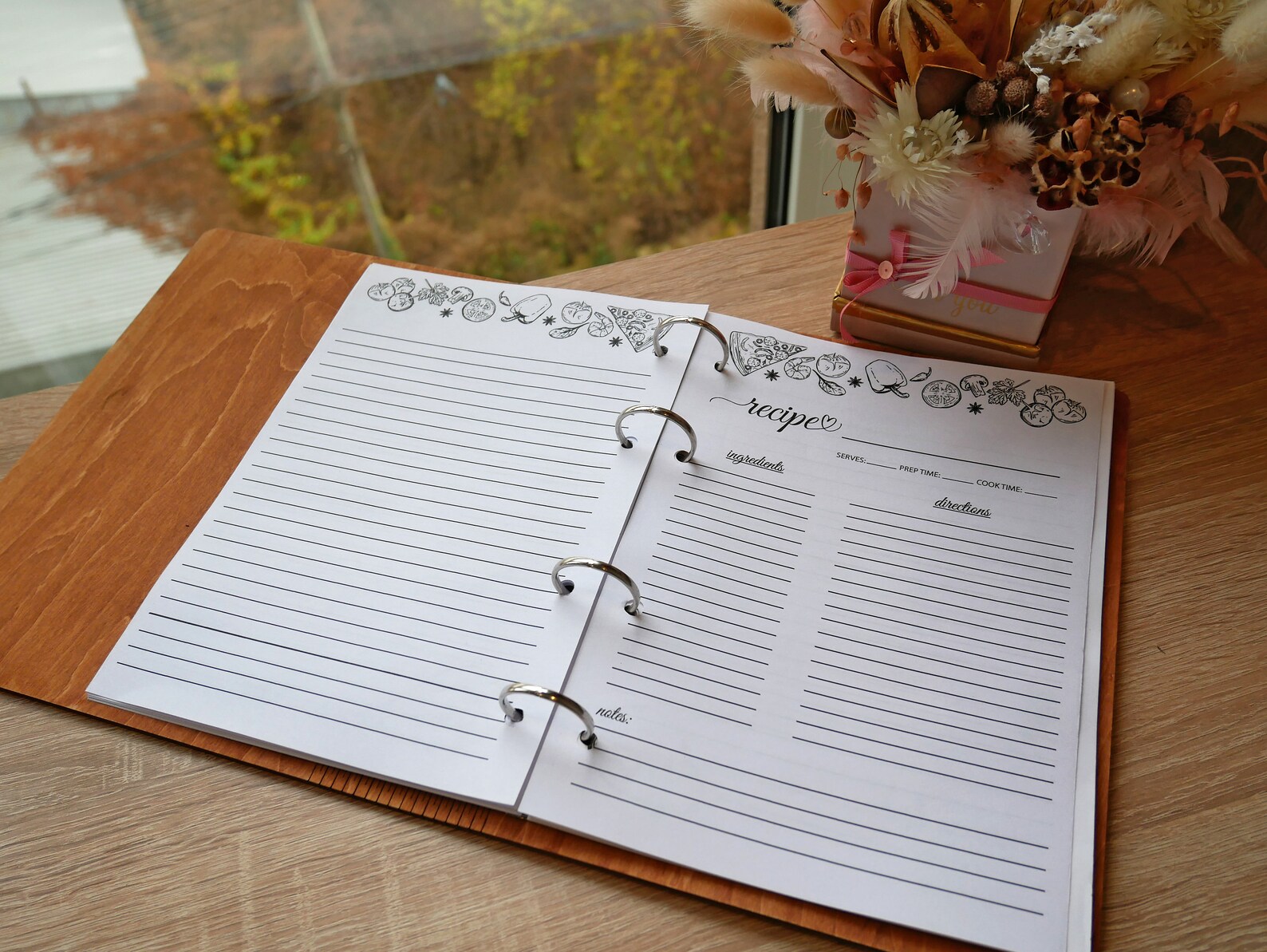 Wooden Recipe Book Recipe Binder Personalized Cookbook - Etsy