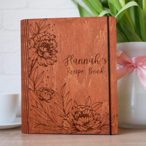 Wooden Recipe Book Custom Blank Recipe Binder Notebook Cookbook Bridesmaid Gifts Gift For Mom