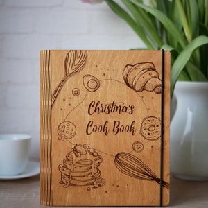 Holzrezeptbuch, Kundenspezifisches Kochbuch aus Holz, Muttertagsgeschenk, für Sie Bild 8