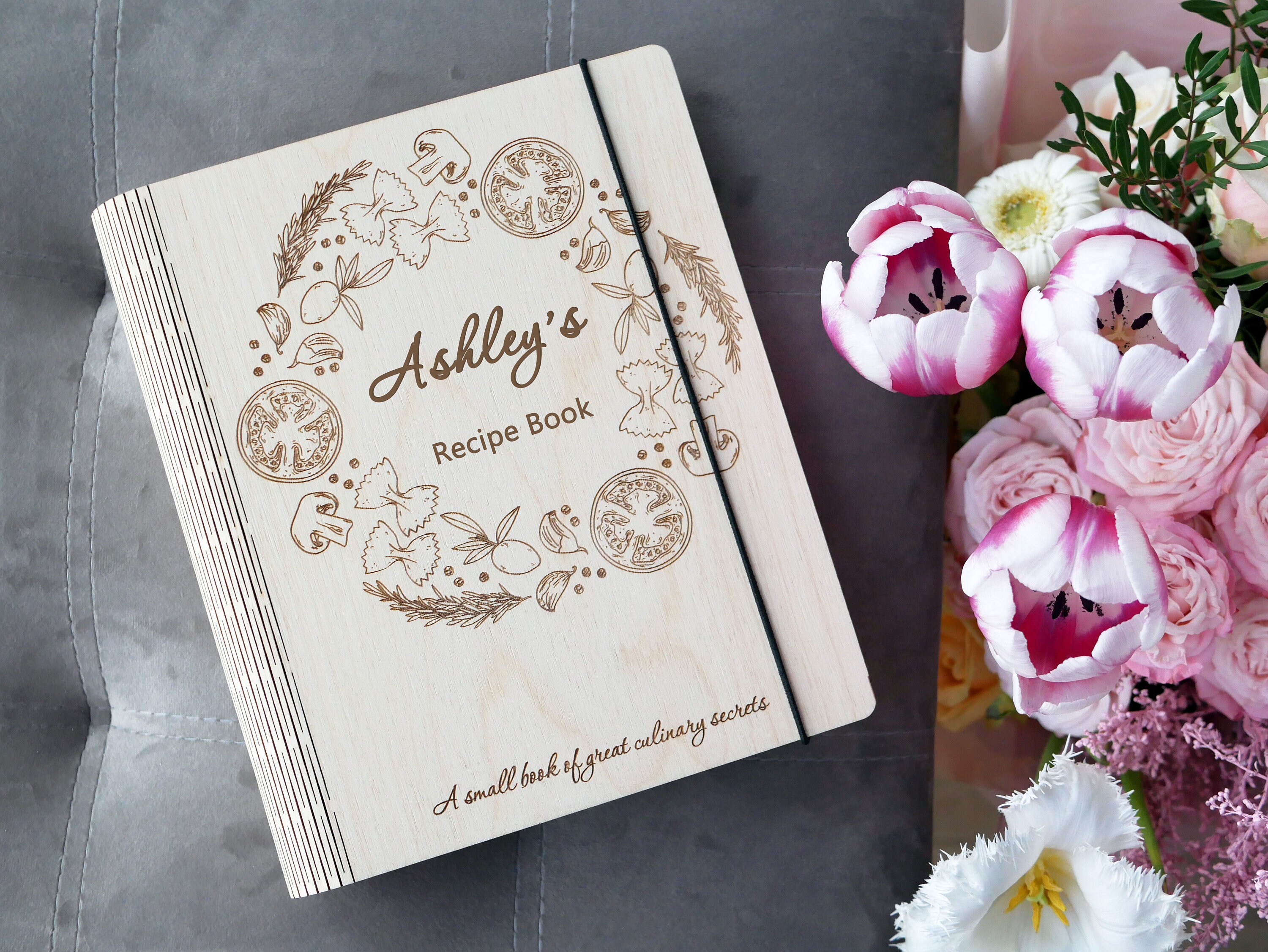 Wooden recipe book recipe binder personalized cookbook | Etsy