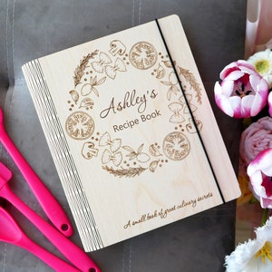 Blank Recipe Book, Personalized Wooden Recipe Book, Recipe Binder, Сustom Recipe Book