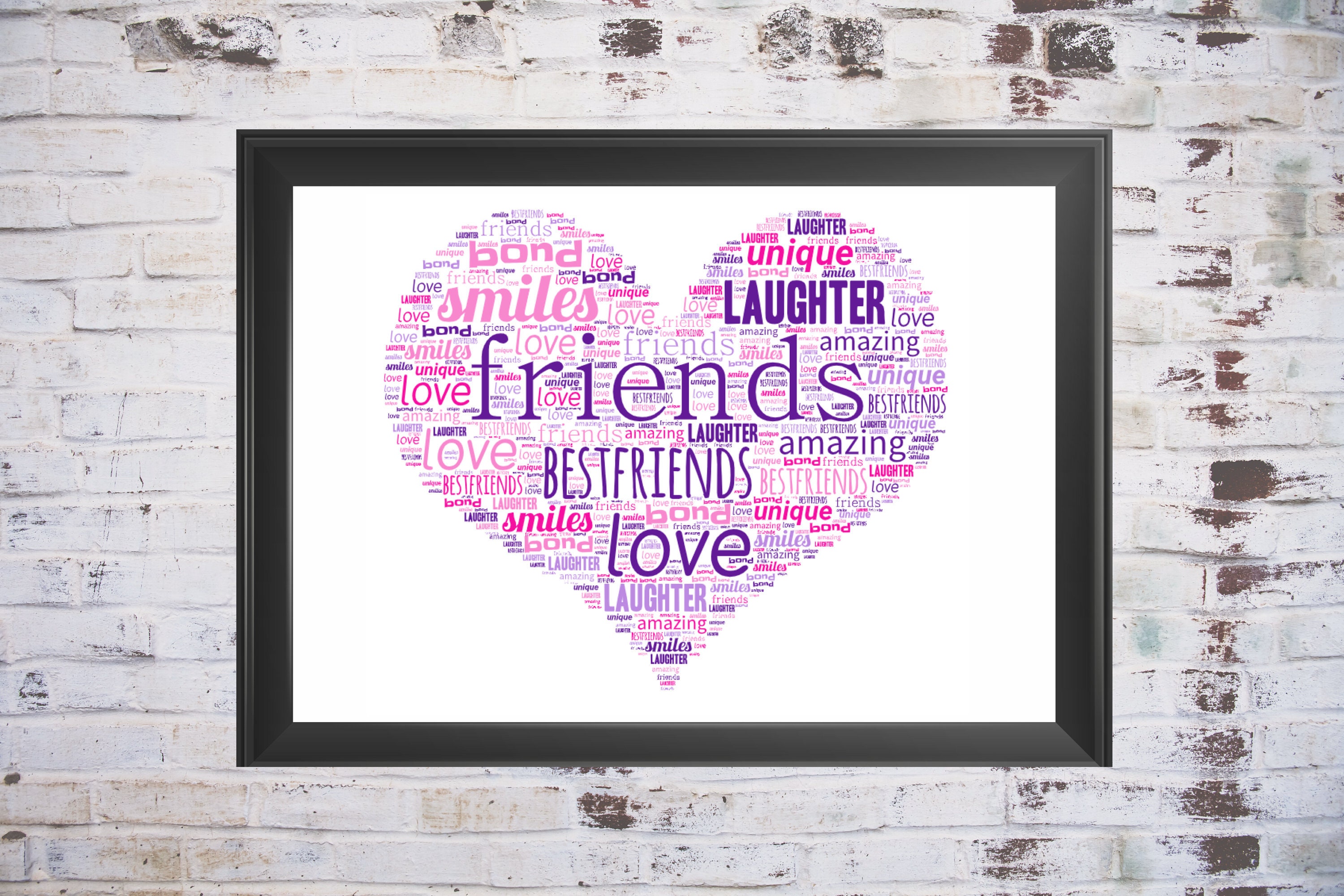 Friends wall art digital wall art best friends love room Etsy