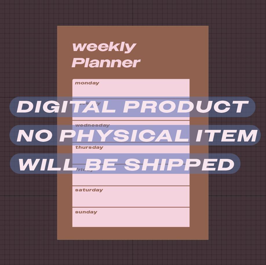 Minimal Weekly Planner Printable PDF Digital Planner - Etsy Canada