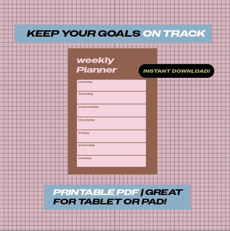 Minimal Weekly Planner Printable PDF Digital Planner - Etsy Canada