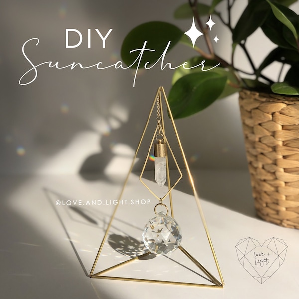 DIY Suncatcher kit | Geometric desktop décor kit | Do it yourself craft kit for adults and teens | Make your own crystal suncatcher