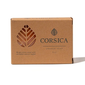 All-Natural Handcrafted Small Batch Orange Bar Soap with Shredded Loofah for Gentle Exfoliation, Vegan, Clean Beauty Certified